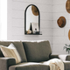 Stone & Beam Modern Round Arc Iron Hanging Wall Mirror With Shelf